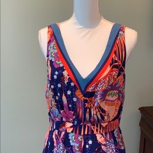 Colorful palazzo pantsuit from Anthropologie
